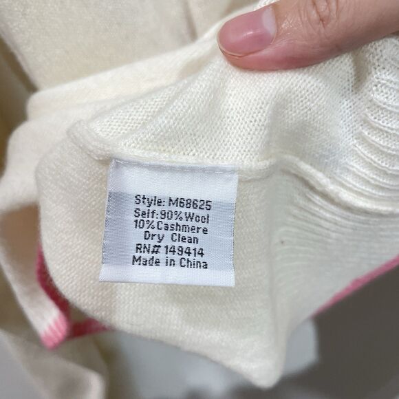 NWT Johnny Was Embroidered Wool Cashmere Sweater XL Cream Floral Boho Pullover - Picture 9 of 9